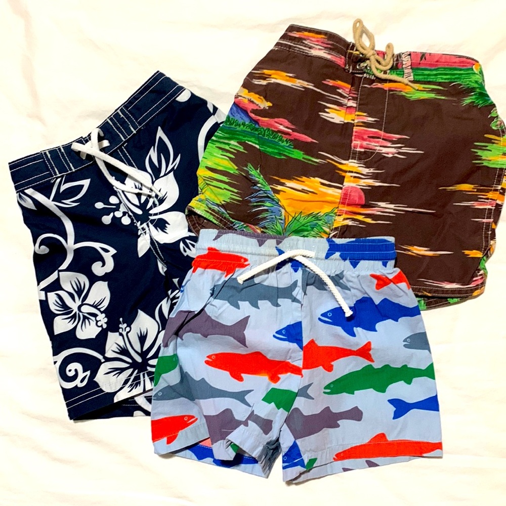 Toddler swim trunks pack - mini Boden, Ralph Lauren, Old Navy
